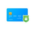 Secure credit card transaction. Payment protection concepts, Secure payment. Vector illustration. Royalty Free Stock Photo